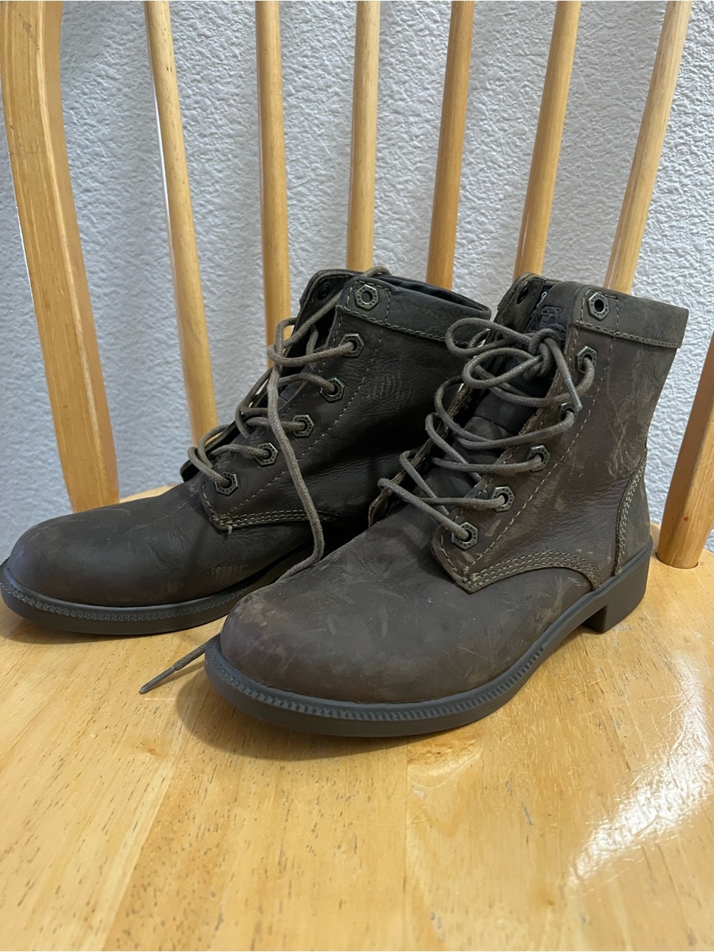 Women's Brown Lace-Up Ankle Boots